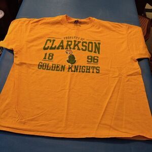 Clarkson Golden Knghts Men's 2XL Yellow Short Sleeve Cotton T-shirt